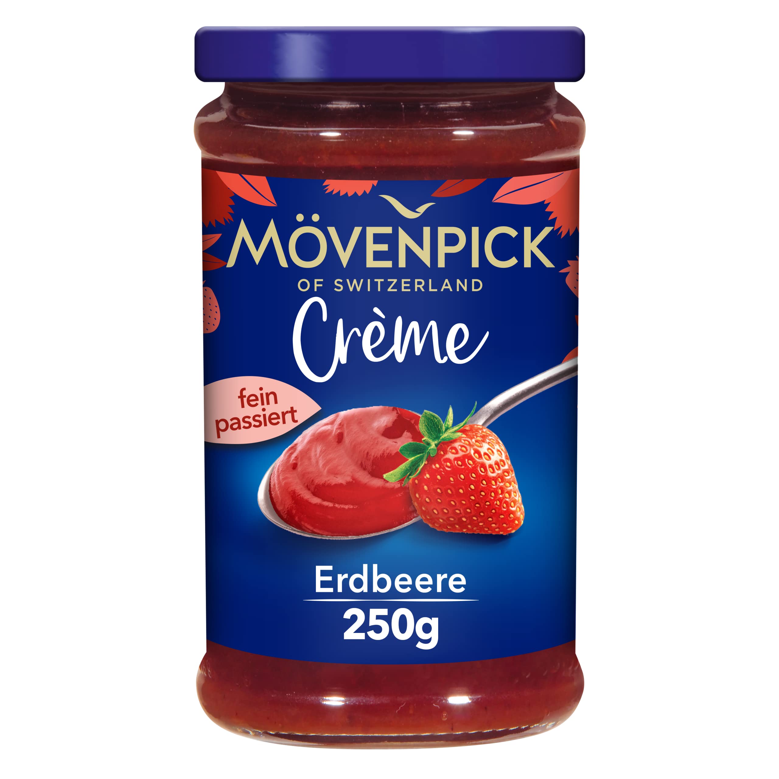 Mövenpick Gourmet-Crème Erdbeere, Premium Fruchtaufstrich ohne Stücke und ohne Kerne, 250g (1er Pack)