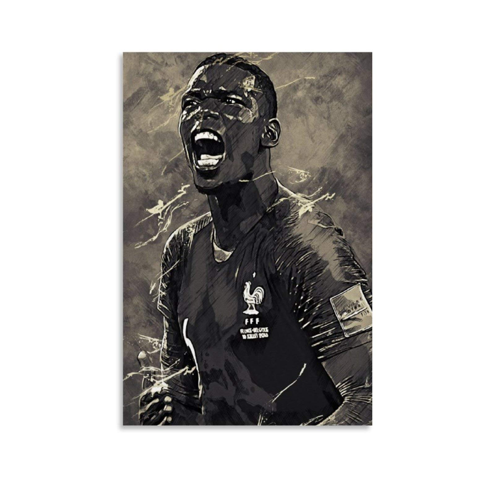 Lkjhlk Unframe-Style1 Paul Pogba Poster Soccer Football Canvas Wall Decor Art Painting Print For Office Living Room Dorms Homes - Gifts For Boyfriend Man 16X24inch(40X60cm)