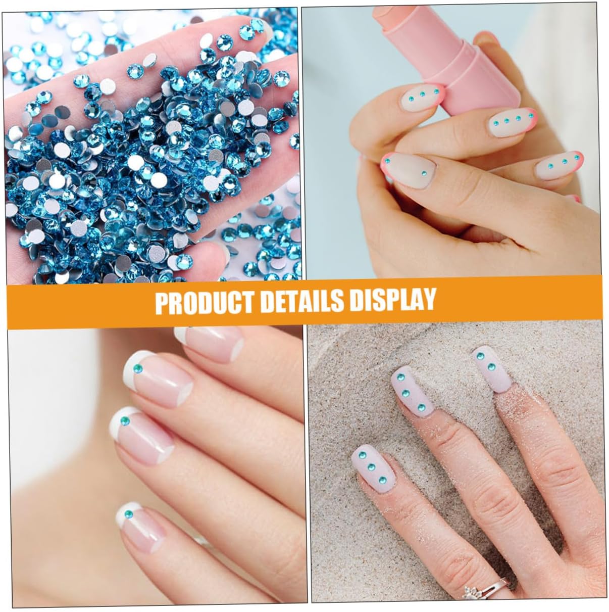 Wakauto 2880pcs Royal Blue Ss10 (2.7-2.9mm) Flatback Manicure Rhinestones Nail Art Charms for DIY Nail Accessories and Smartphone Case Decorations image 3