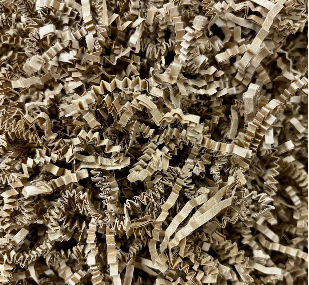 The Crinkle Corp. Crinkle Cut Paper Shred Filler for Packing and Filling Gift Baskets (2 LB) Kraft
