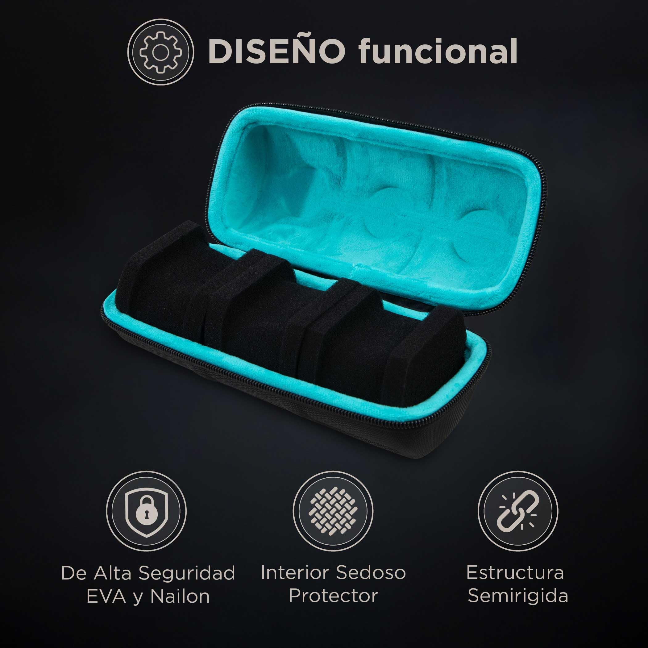 Estuche para Relojes - Caja Relojes Organizador - Watch Case de Viaje Acolchado- Porta Relojes Hombre - Estuche Relojes Elegante y Funcional - Relojero Semirigido – Caja Para Relojes Ligera