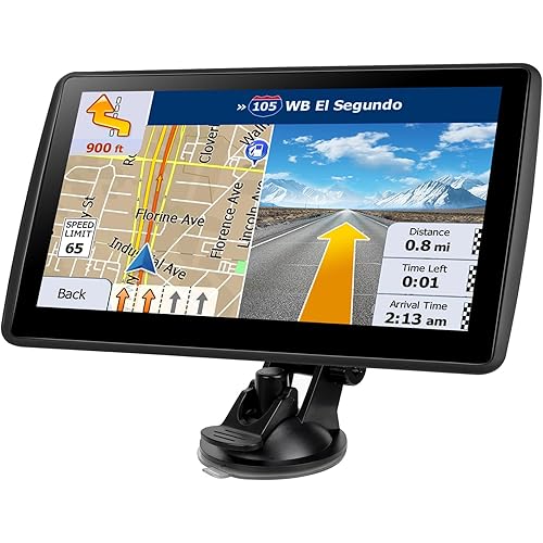 7'' GPS Navigator for Car Truck RV - Touchscreen Navigation System, 2025 North America Maps Free Lifetime Updates, Turn-by-Turn Voice Guidance, Speed & Red Light Warning, GPS Navigation for All Cars