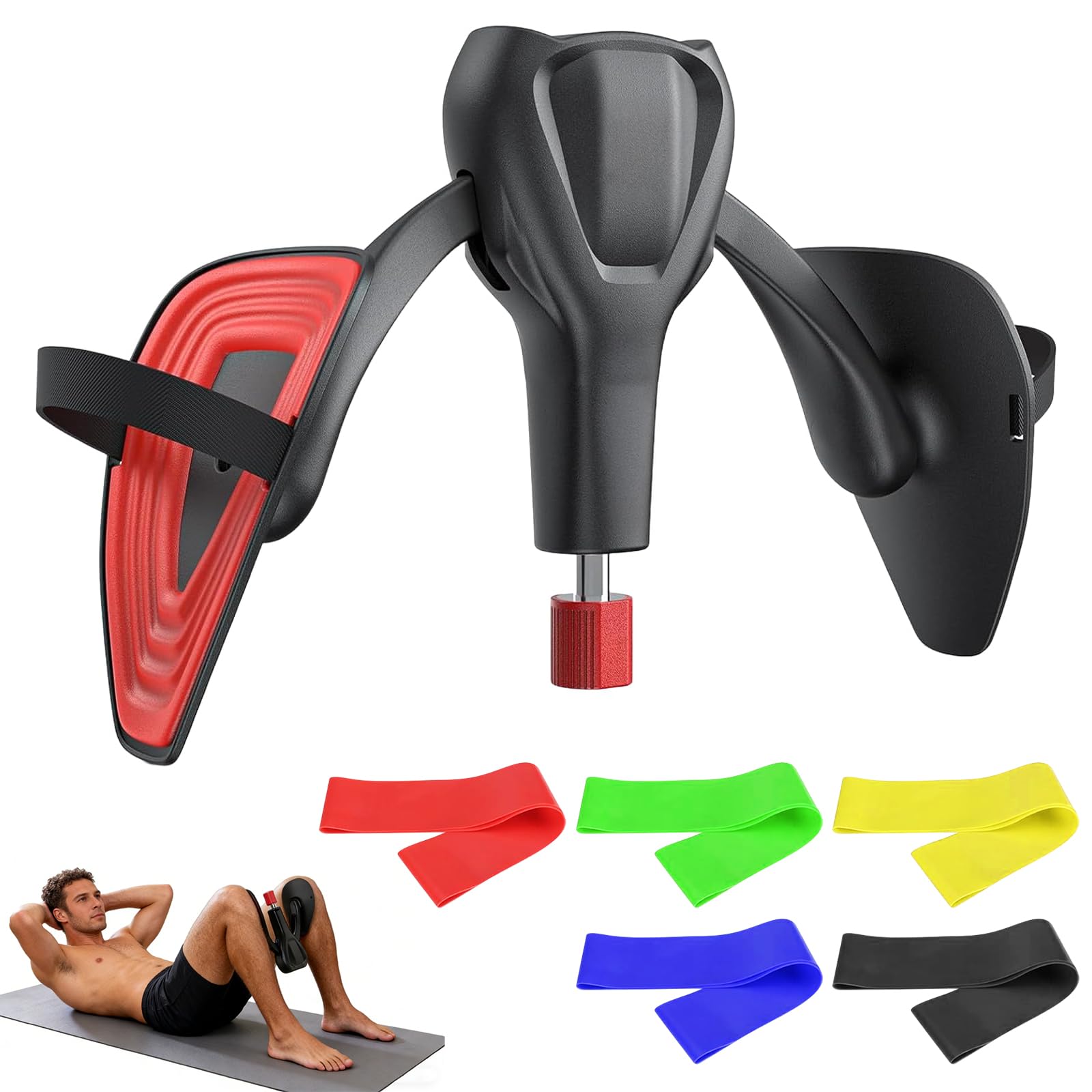 Thigh Trainer Exerciser Inner, Pelvic Floor Trainer Kegel for Women Men, Pelvis Toner for Leg Muscle Workout Excercise, Kegel Training Device 0-50 kg Adjustable Resistance with Resistance Bands