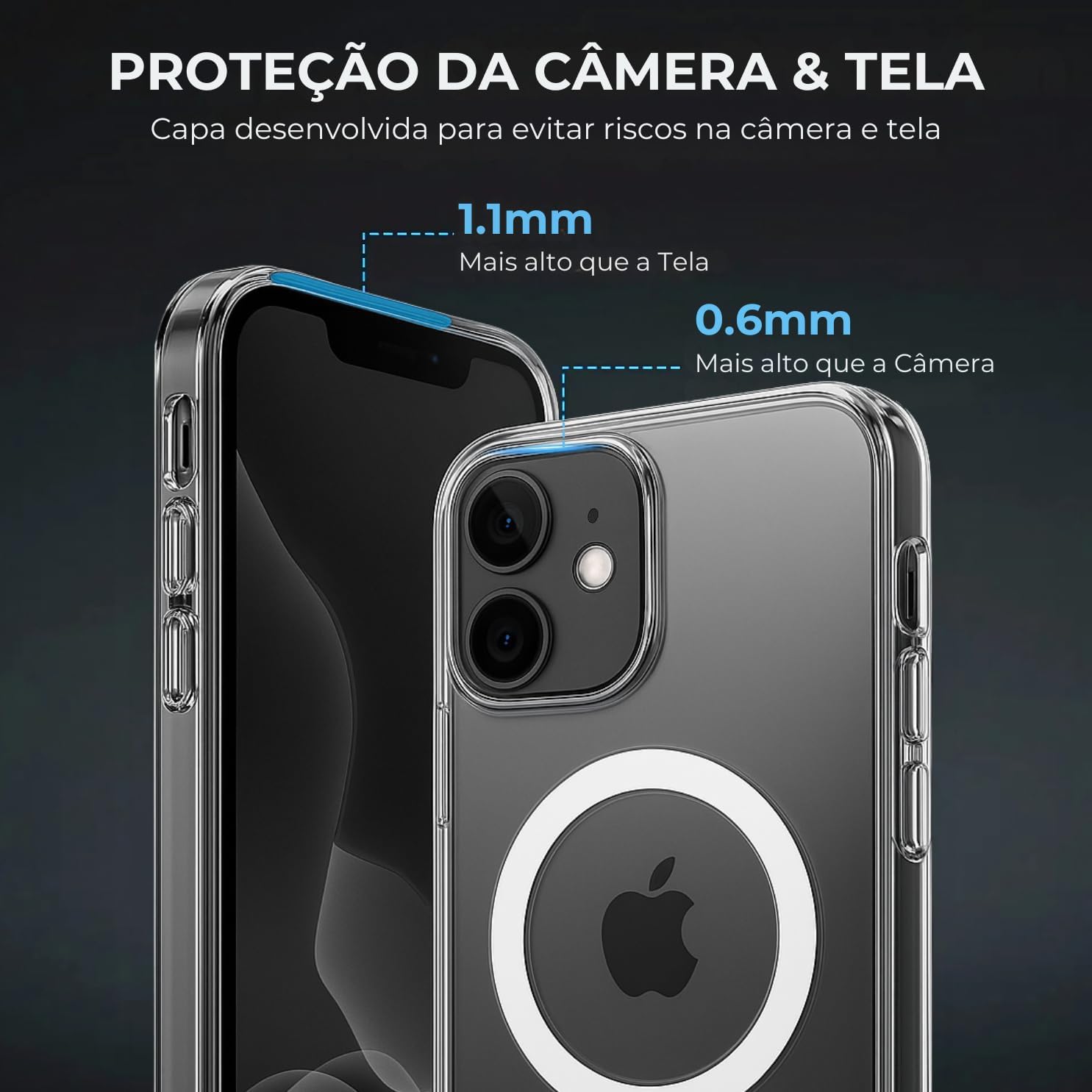 Capa Mag-safe para [iPhone 11] Capinha Magnetica Premium com [Proteção de Camera] Clear Case [Anti-Amarelamento] Compatível com MagSafe, Transparente Slim, Resistente a Riscos e Anti Impacto