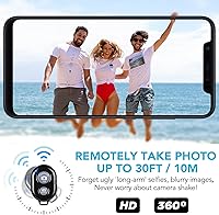 Vista 5 de Paquete de 2 unidades de control remoto inalámbrico para cámara – Control remoto inalámbrico para teléfonos iPhone y Android, iPad, iPod tablet