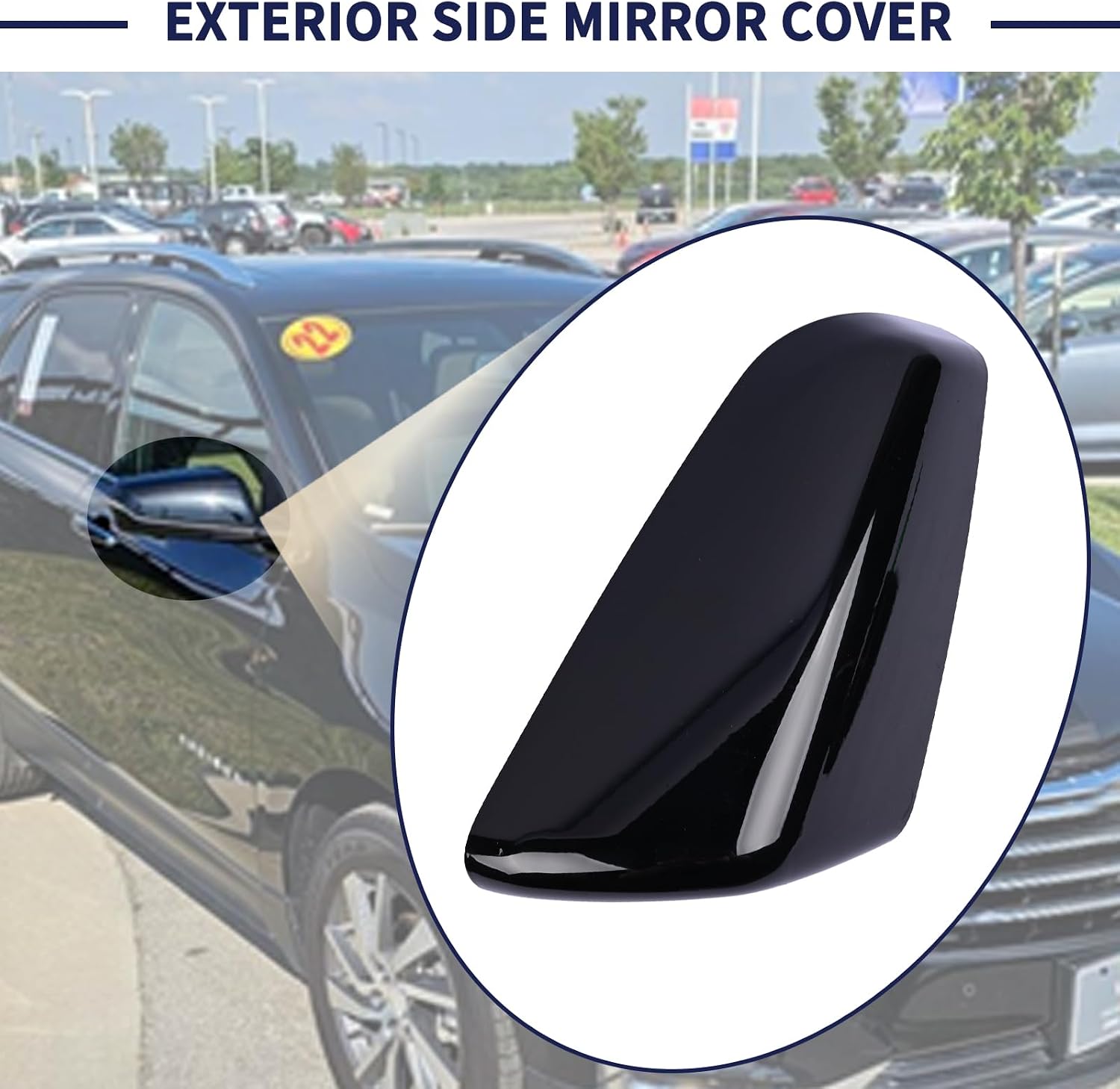 Exterior Side Mirror Cover Passenger Side 23406416 84225387 Compatible with Chevrolet Equinox GMC Terrain 2018-2023 Rearview Mirror Cap Right Side