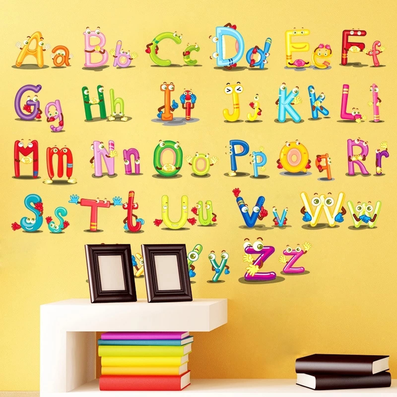 Removable Vinyl Stickers Cartoon Alphabet Wall Decals - ABC Letters ...