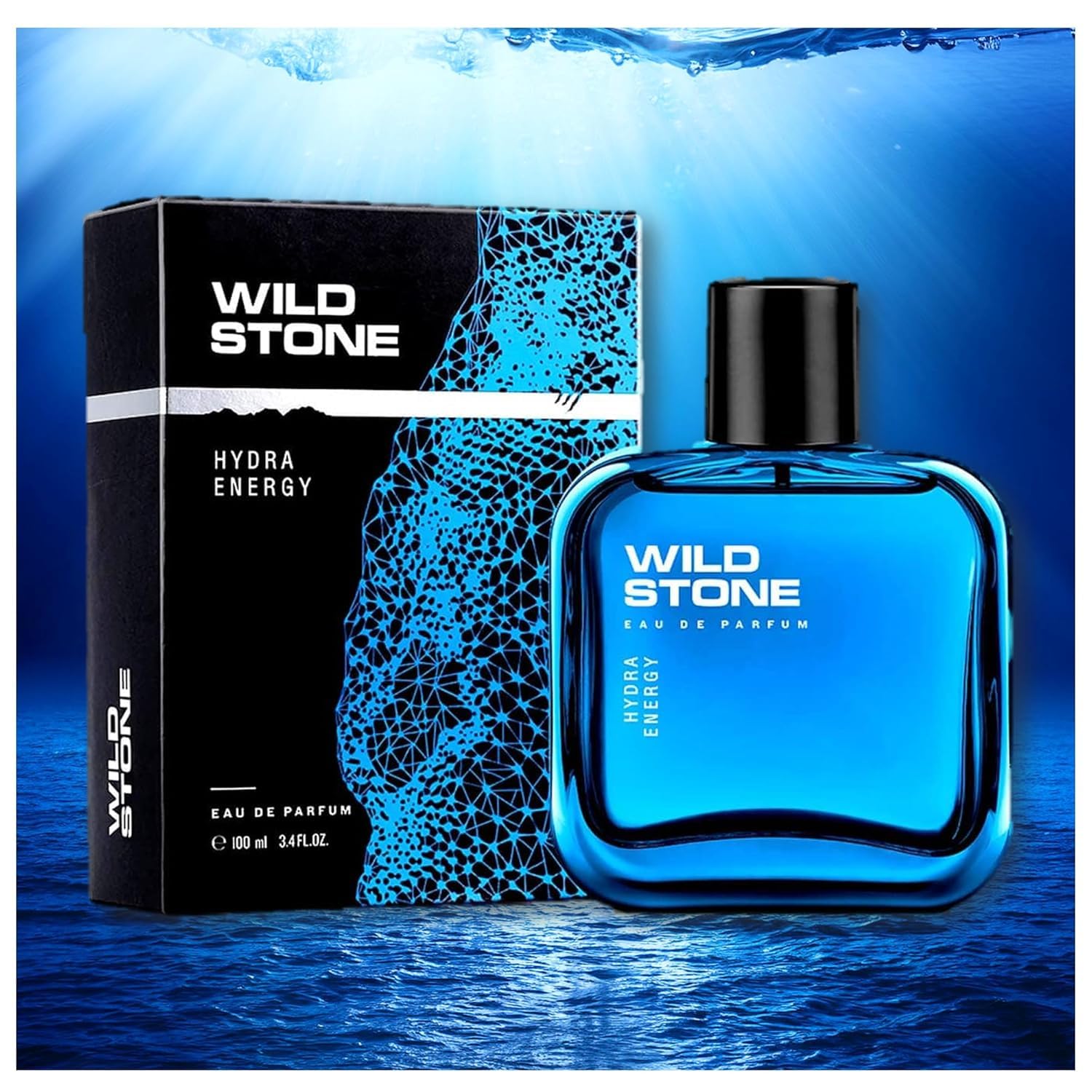 Wild Stone's Hydra Energy Premium Eau De Parfum for Men,100ml|Long Lasting Perfume|Luxury Wild Stone perfume 100 ml (Pack of 1)