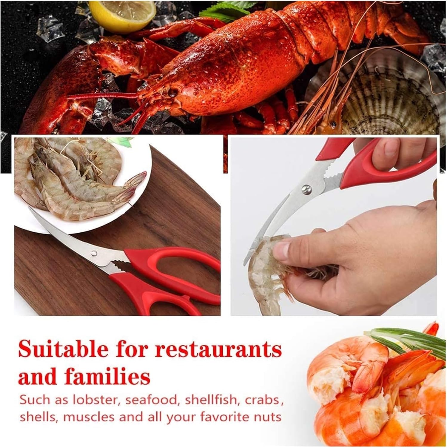 Seafood Tools 5Pcs Crab Legs Crackers Crackers Picks Tools Set for Lobster Crawfish Prawns Shrimp Easy Opener Shellfish Seafood Tools Lobster Tools