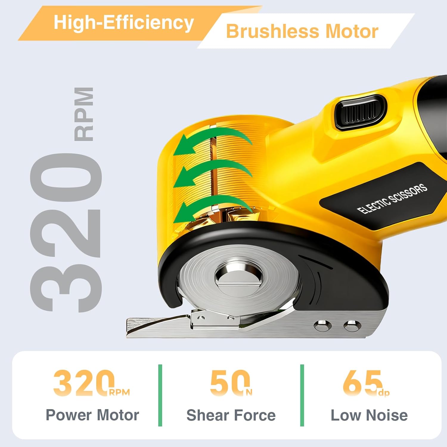 Cordless Electric Scissors,Rechargeable Cardboard Cutter, 4V Upgrade Motor Electric Box Cutter with 2 Blades, Safety Lock & LED Light, Powerful Cutting for Cardboard Box, Plastic, Leather
