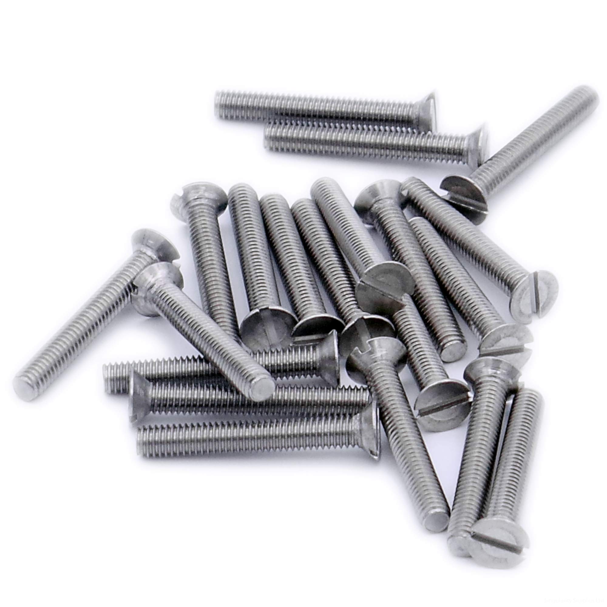 Singularity Supplies Silver M4 (4Mm X 25Mm) Slot Countersunk Machine Screw (Bolt) - Stainless Steel (A2) (Pack Of 20)