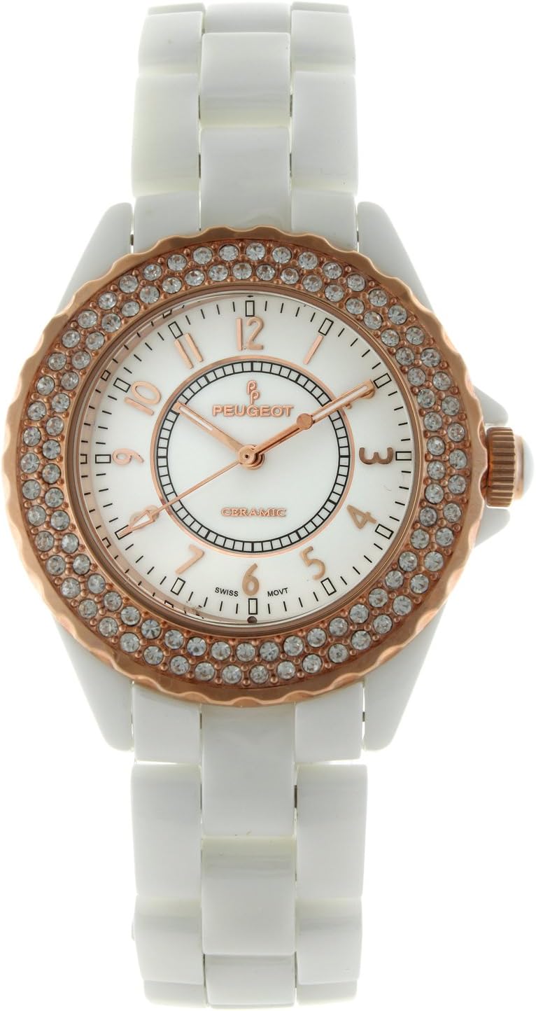 Peugeot Women's Swiss Ceramic Watch - White Case and Bracelet, Analog Display - Image 2