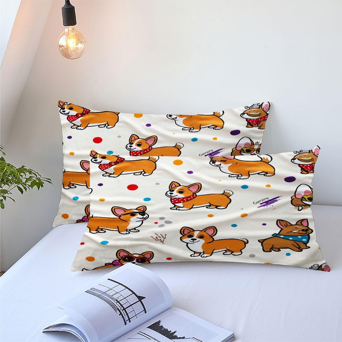 Edredón Nordica Cama 150-220x240 cm Perro de Dibujos Animados, 3 Piezas Juego de Ropa para Adultos, 3D Edredón de Microfibra y 2 Funda de Almohada (220 x 240-50 x 75)