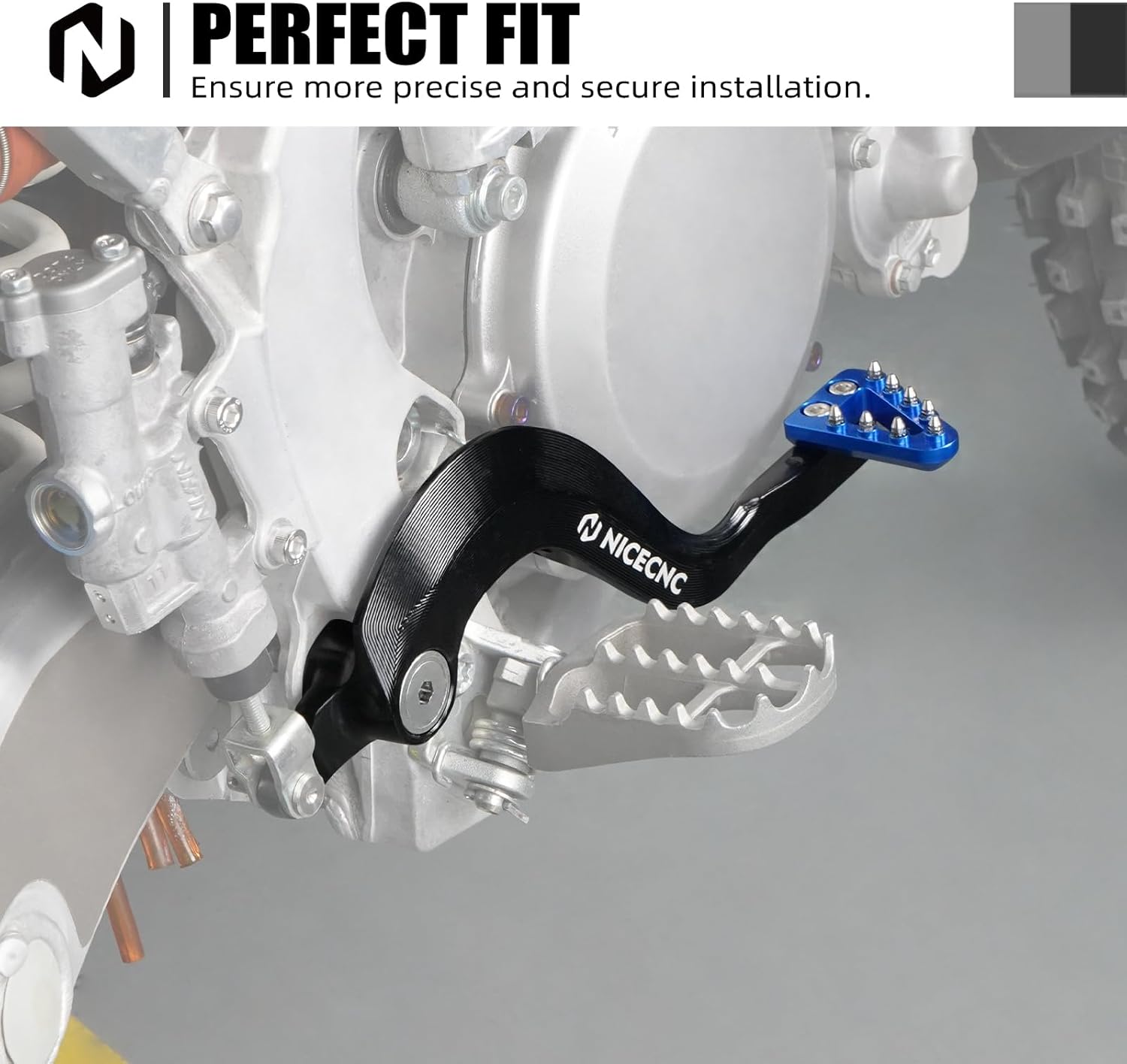 NICECNC Motorcycle Brake Pedal Lever Adjustable Compatible with Yamaha YZ125 2005-2024 YZ250 2005-2024 YZ125X 2017-2023 YZ250X 2016-2023,Aluminum CNC-machined