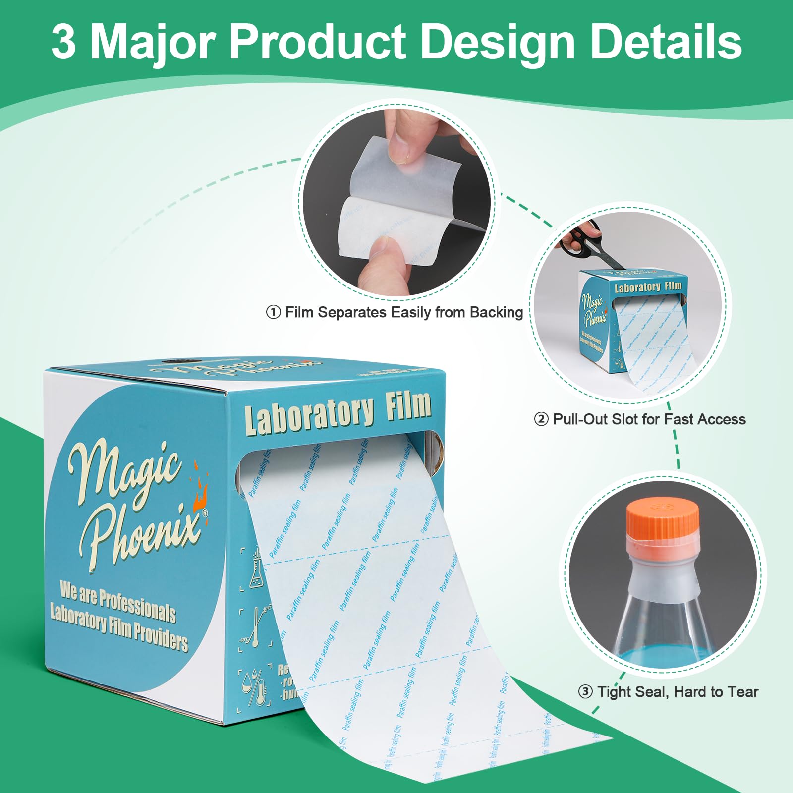 Paraffin Lab Sealing Film, 1.2 x 4 in, 100 Pre-Cut Sheets for Petri Dishes — Amazon image 4