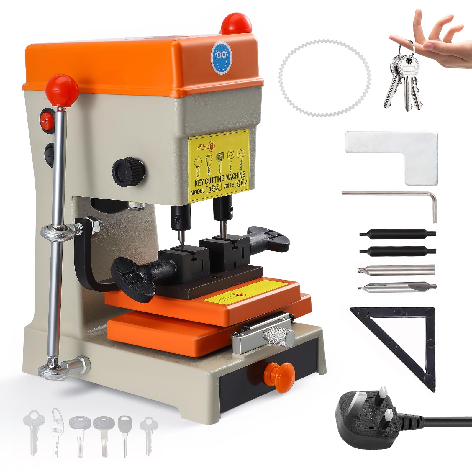 Mekturm Professional 368A Vertical Key Cutting Machine 220V 120W, Vertical Duplicator Machine, Universal Key Copy Tool Automatic Key Copying Machine for Key Making, Duplicating Door and Car Lock Keys