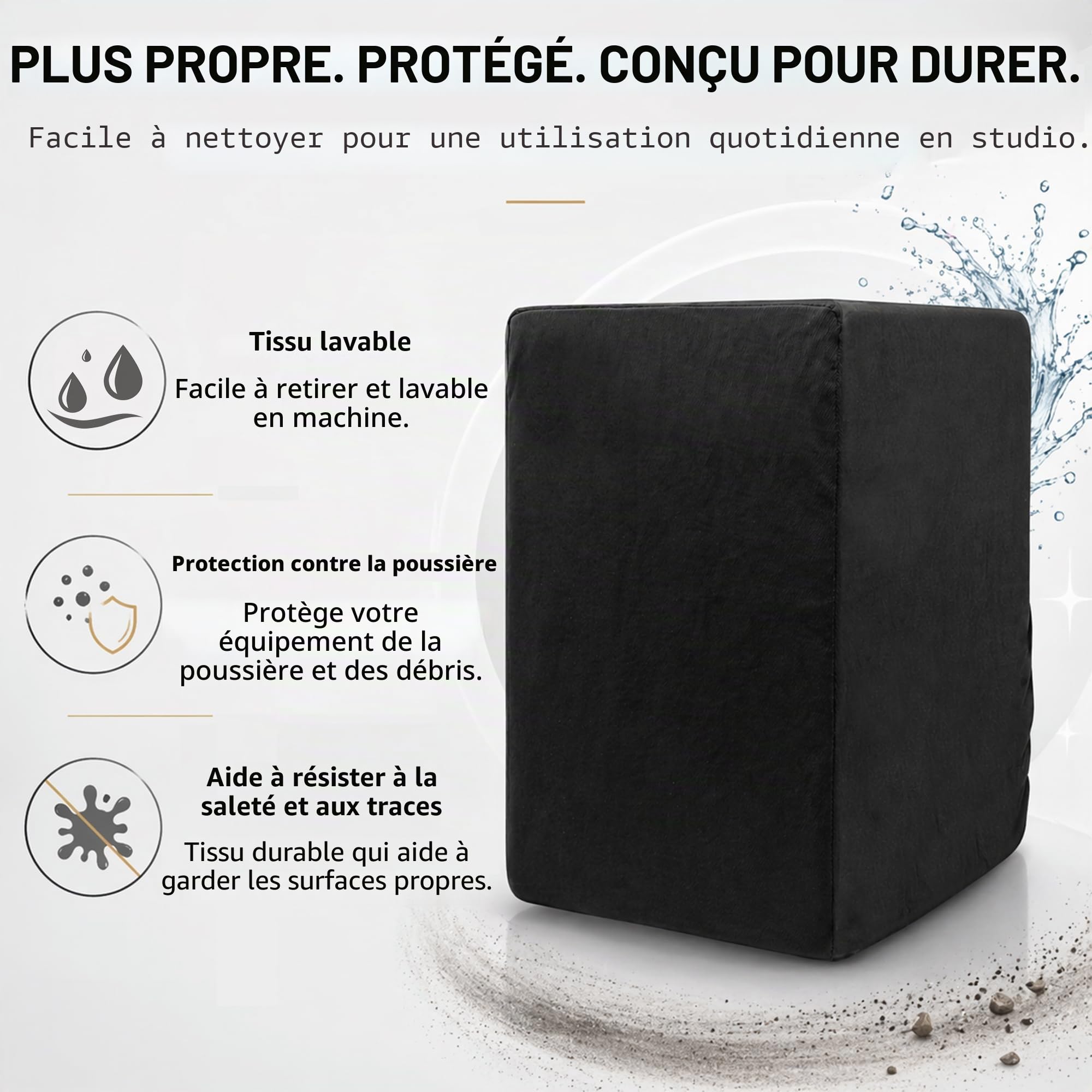 Musiin Housse anti-poussière pour moniteur de studio domestique compatible avec les enceintes amplifiées YAMAHA HS8, Adam T7V, KRK Rokit 8 G4, JBL 308P Mkll et PreSonus Eris E8 XT 8 pouces (lot de 2)