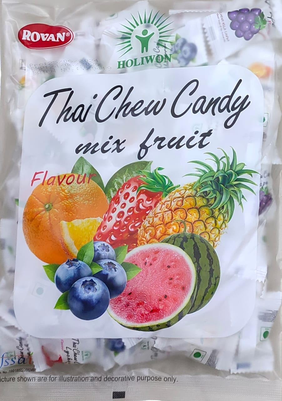 Rovan Holiwon Thai Chew Candy Mix Fruit Flavor Mixed Candy 300gm (Thailand)-picture-22