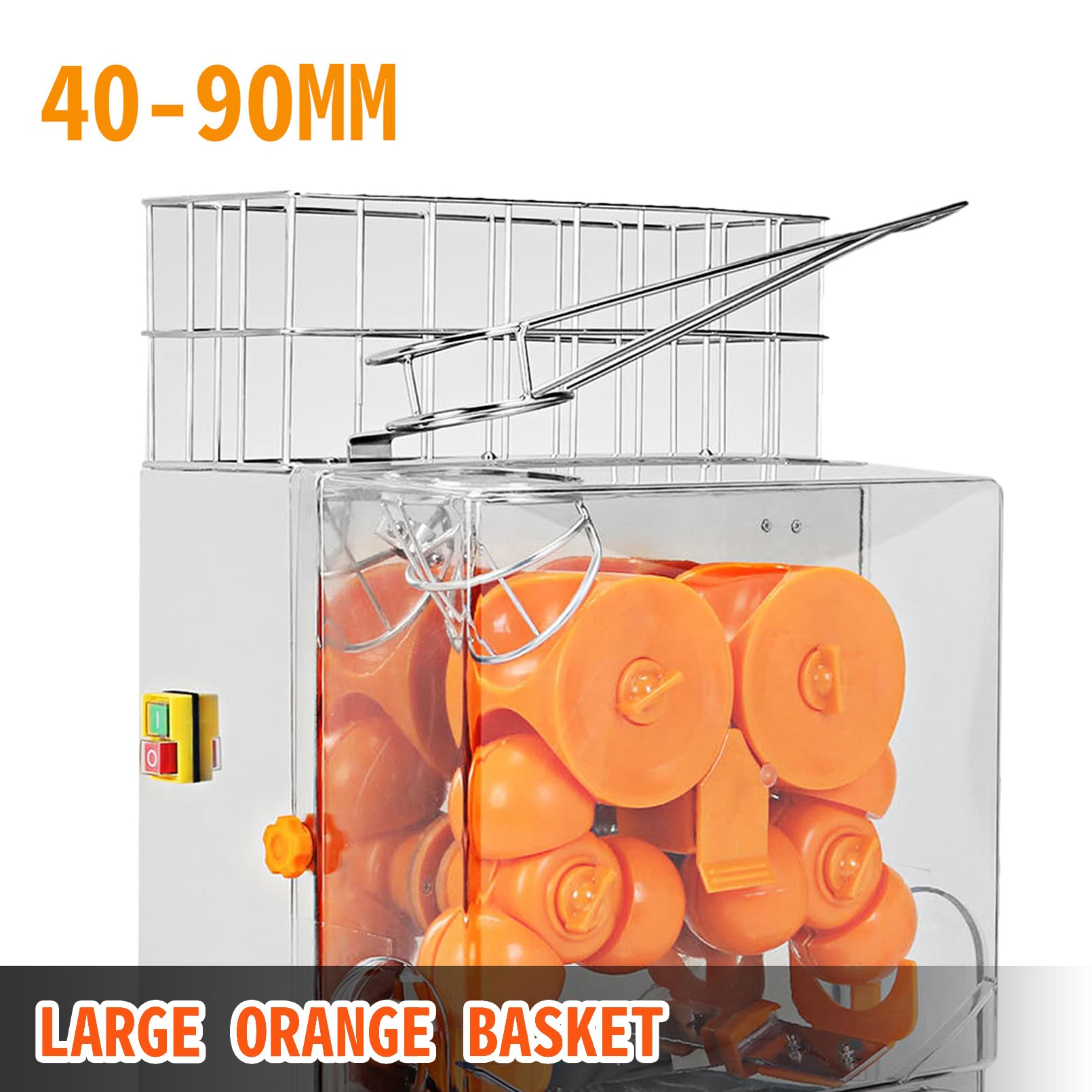 Spremiagrumi elettrico, macchina commerciale del succo di 120W con estrattori automatici, 22-30 pc/min creatore di succo fresco con ingresso 40-80mm per la preparazione delle bevande