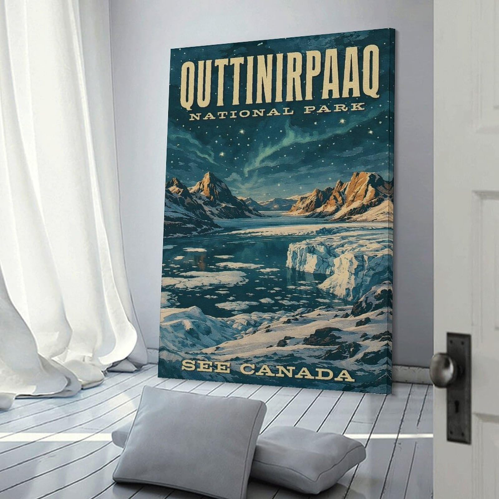 Junmoney Quttinirpaaq National Park Vintage Home Decor Wall Art, 20x30inch(50x75cm), for Home Walls, Creative Rooms Or Shared Spaces, An Adaptable Decor Piece for Home Use