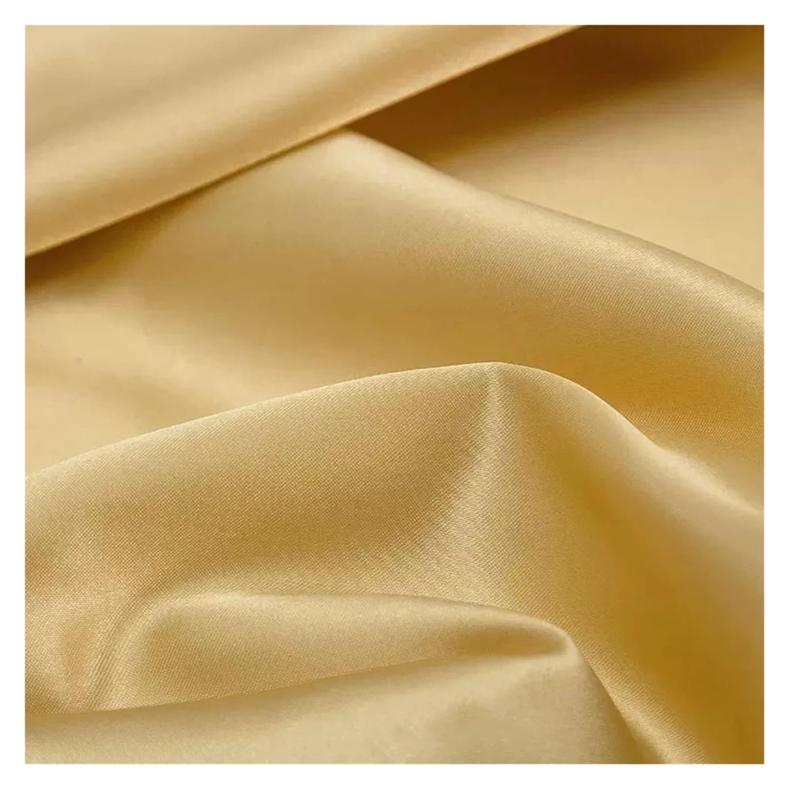 Silk Fabric 150cm Wide Silk Satin Fabric for Clothing Sewing Costume Skirt Lining Materials Wedding Background Decoration(Champagne)