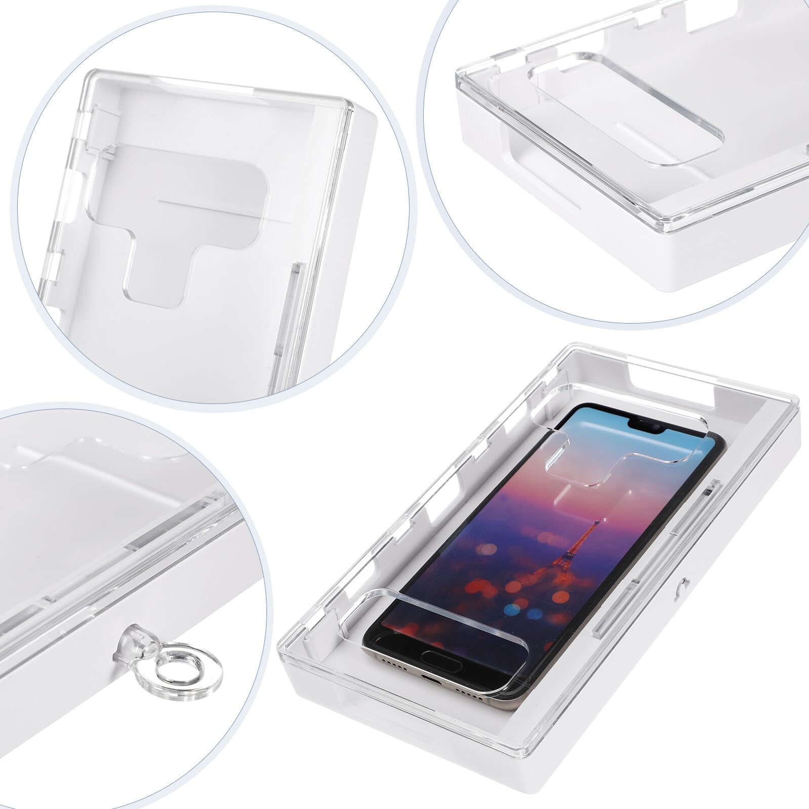 TOPBATHY Scatola Trasparente per Telefoni Cellulari Chiusura, Custodia per Cellulare in Abs e PC per Studenti e Back To School Party, Promuove Autodisciplina