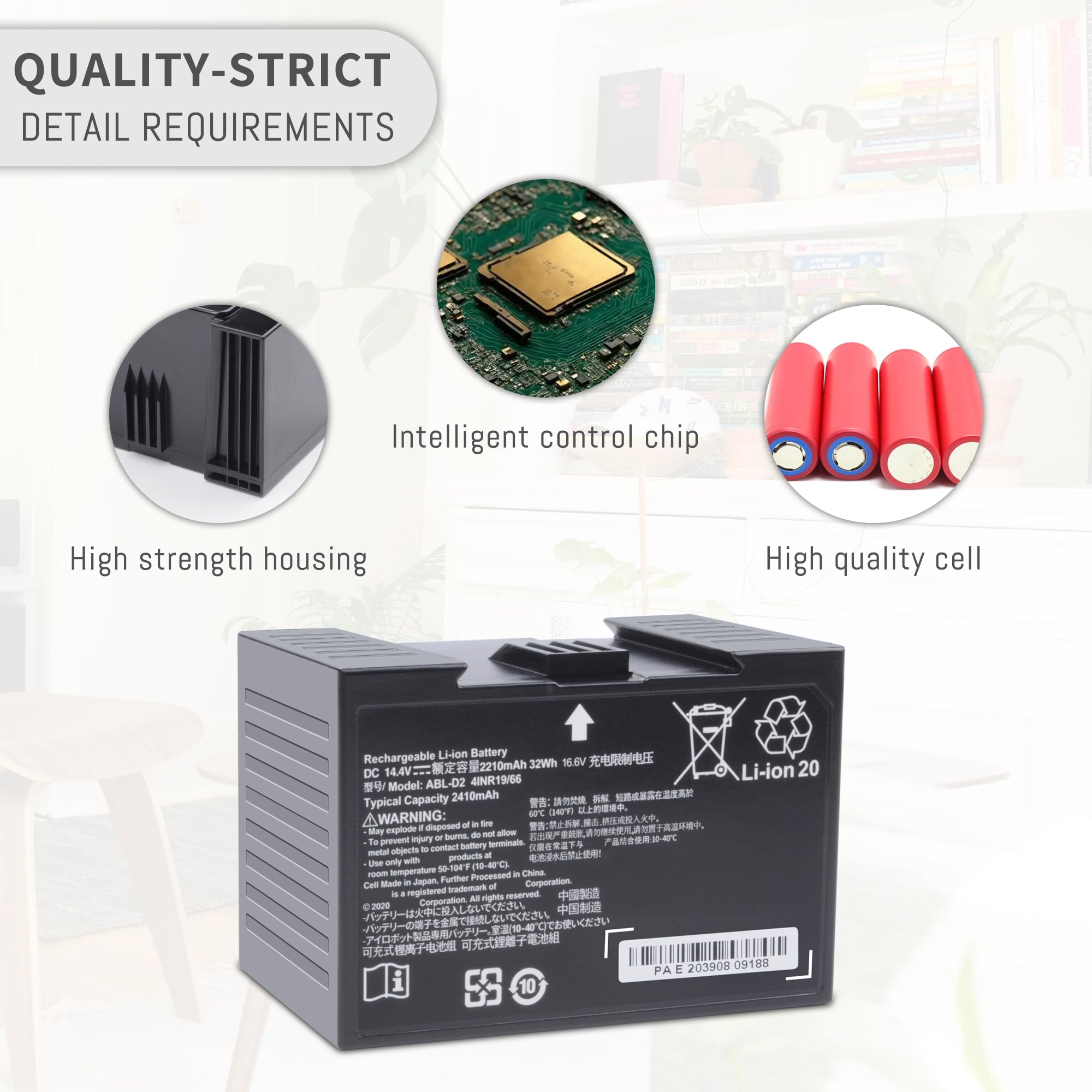 Amazon.com: ABL-D2A ABL-D2 Battery for iRobot Roomba j7 i4 j8+, j7