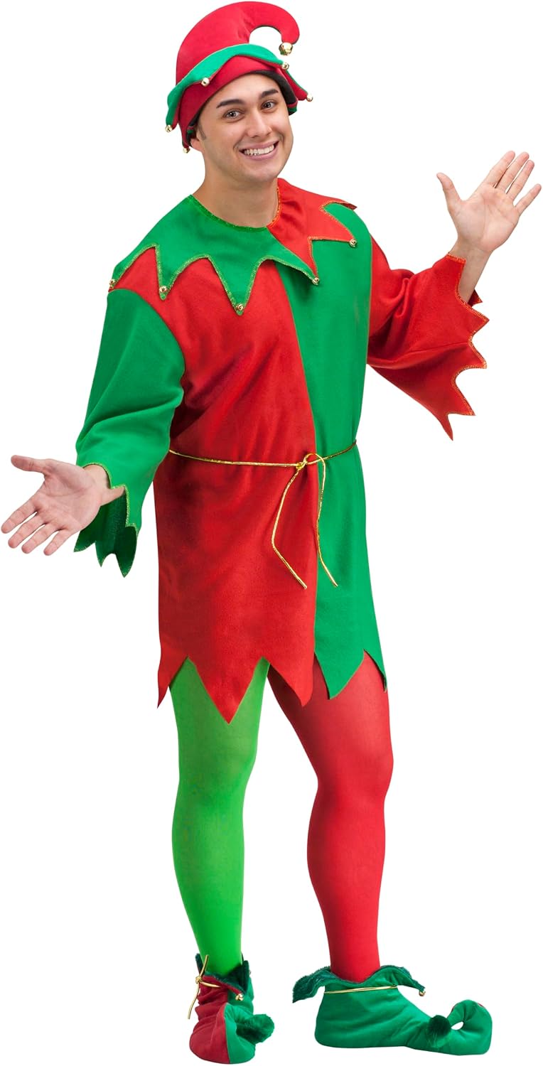 Fun World Costumes Men's Adult Promotional Elf Set. Hat Tunic Shoes
