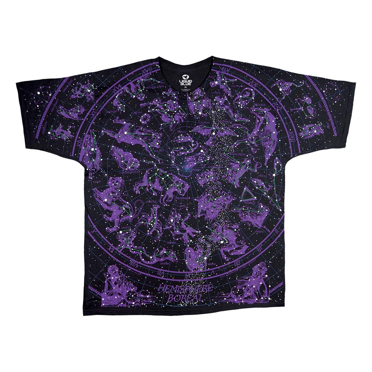 Liquid BlueConstellations All Over Glow-in-Dark T-Shirt