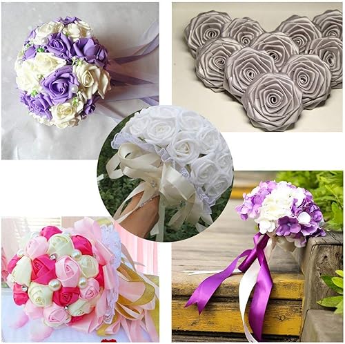 Miniatura 3 de Cinta de satén de doble cara de 1 pulgada de ancho x 20 yardas para fiestas, bodas, decoración del hogar, manualidades hechas a mano (112 nudes)