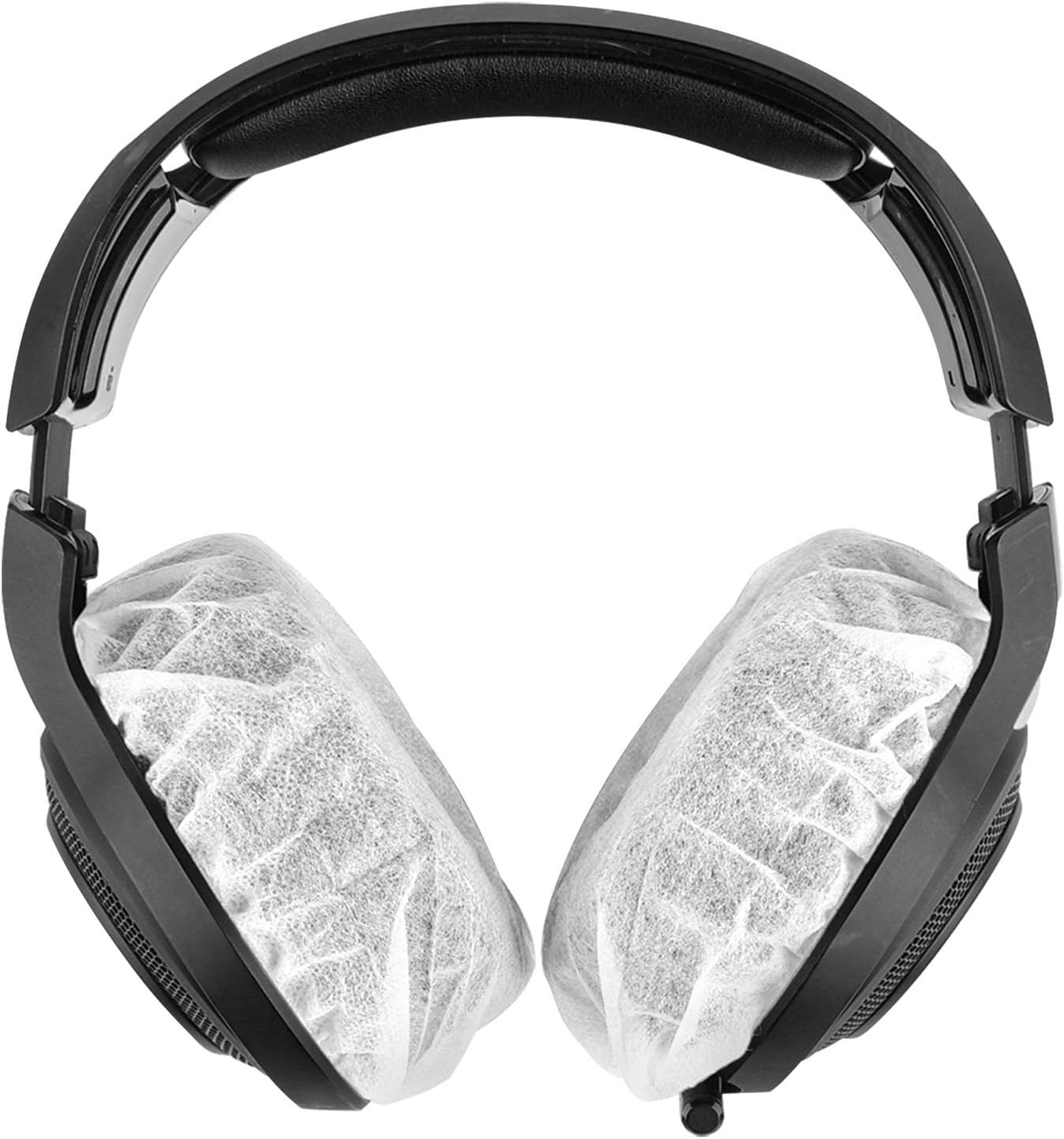 Geekria 100 Pairs Disposable Headphones Ear Cover for Large Over-Ear Headset Earcup, Stretchable Sanitary Ear Pads Cover, Hygienic Ear Cushion Protector (L/White)