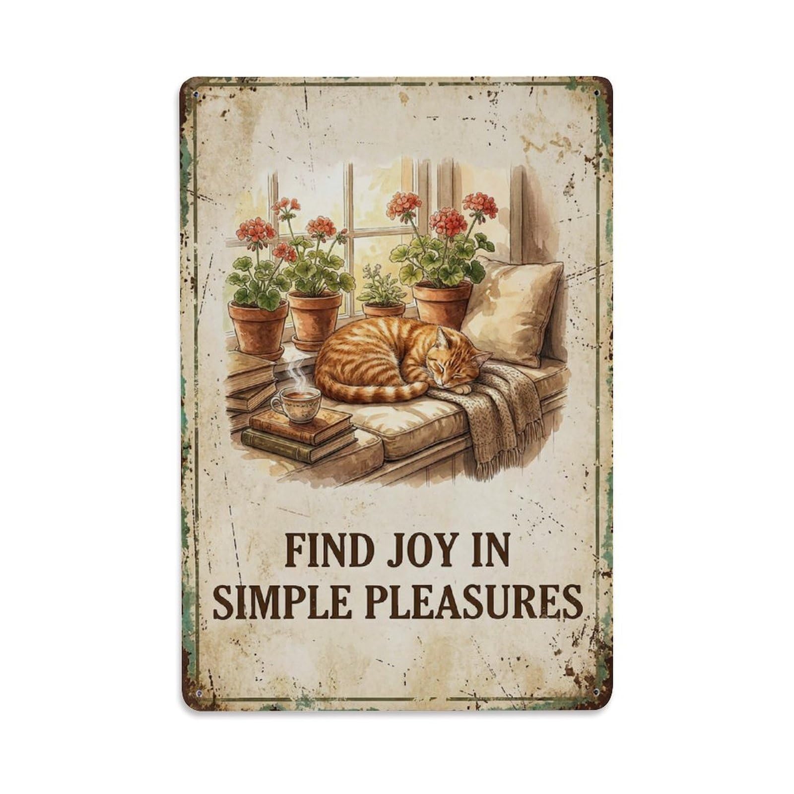 Find Joy Simple Pleasures Everyday Metal Tin Sign