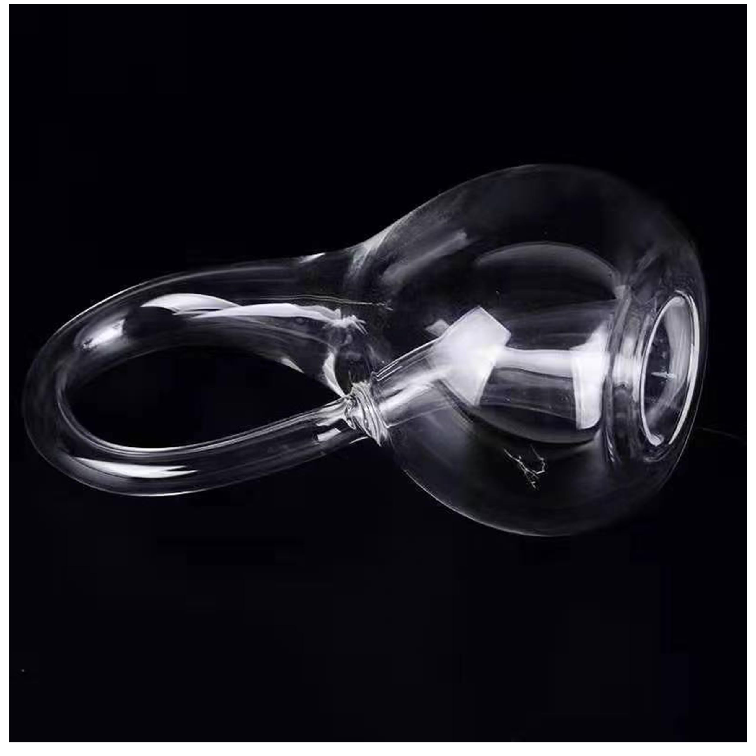 Handcrafted Glass Pitcher, Figure 8 Design, Clear