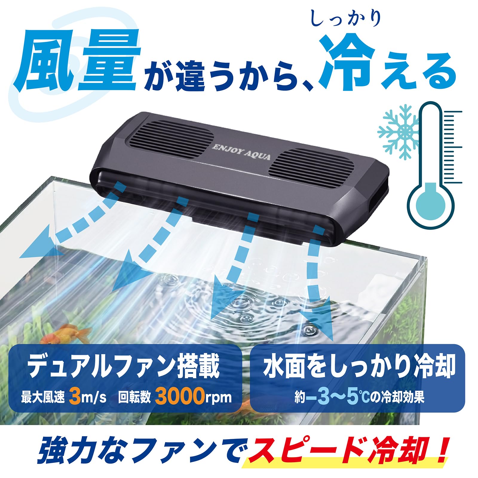 ENJOY AQUA 水槽用冷却ファン デジタルコントローラー付き Amazon | ENJOY AQUA 水槽用 冷却ファン 温度管理 自動ON/OFF デジタル
