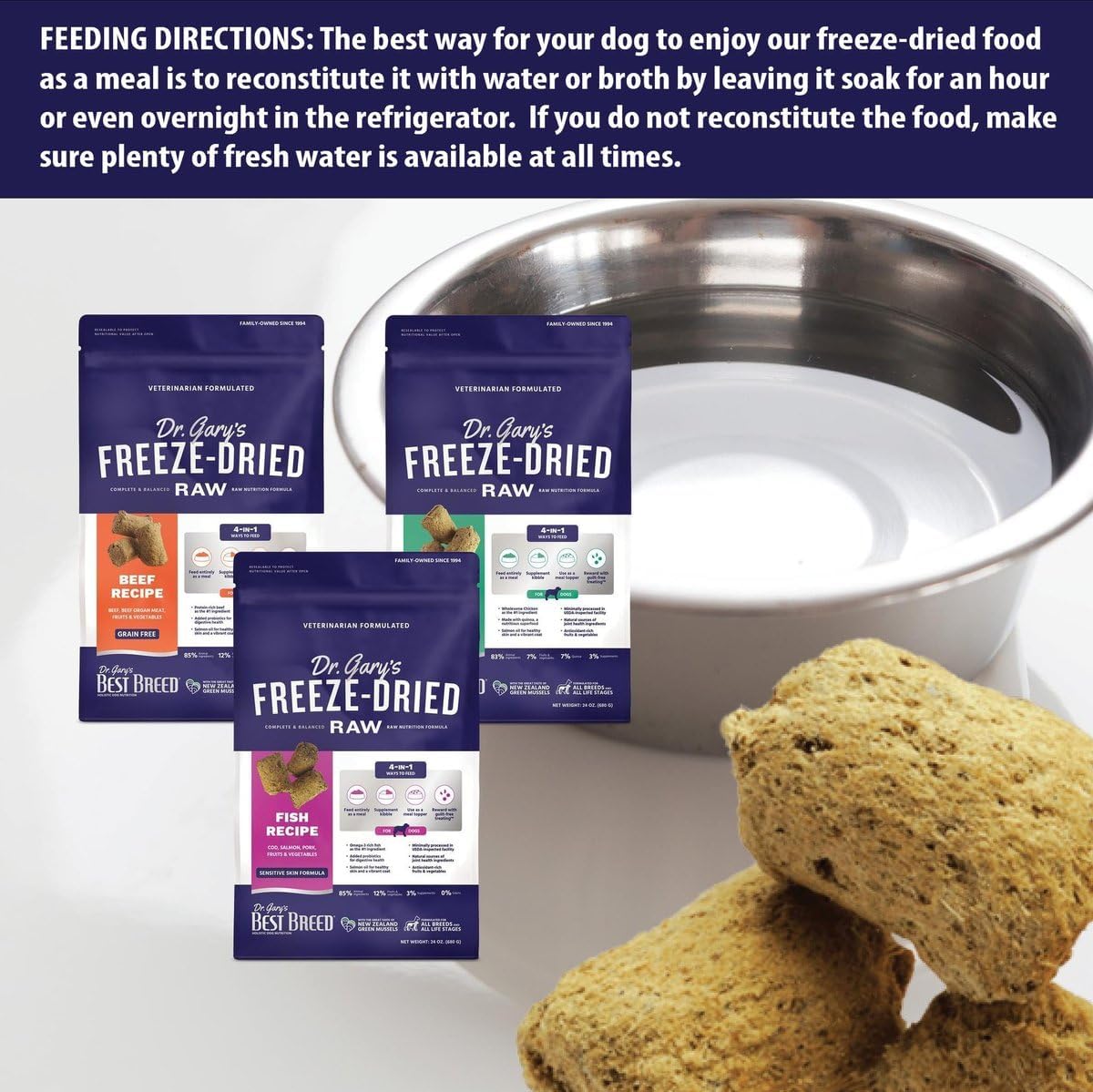 Dr. Gary's Best Breed Freeze-Dried Raw Food, Topper and Treat: Fish Recipe - 24 oz.