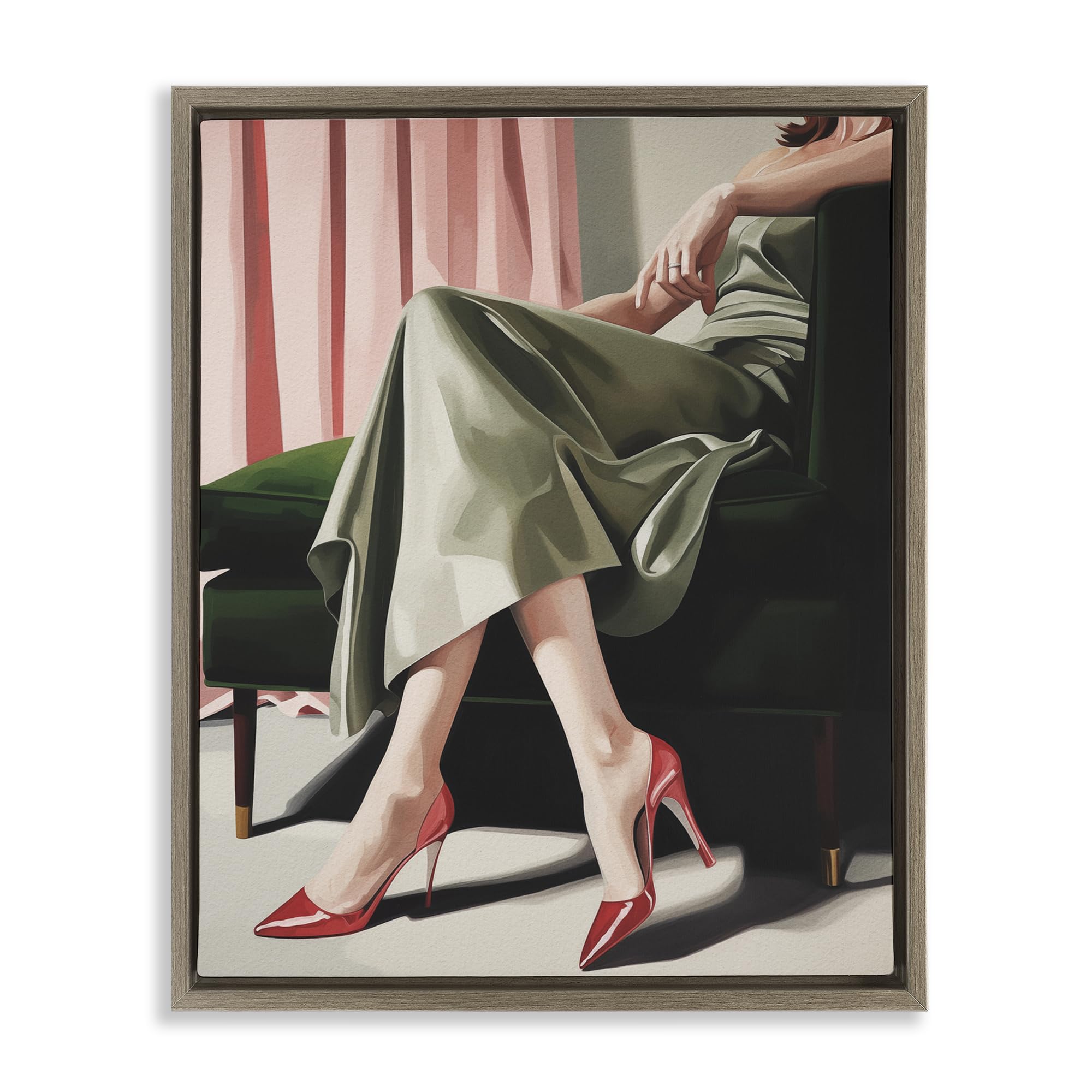 Stupell Industries Montalcino Elm (Textured) 'Waiting For The Guests', Floating Frame Canvas Art, Brown, 17 X 21 Inches, Easy To Hang And Sturdy, Made In Usa, By Andreas Magnusson