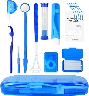 OFFCUP 9 Peças Kit de Cuidado de Ortodontia, Kit de Cuidado Dental Portátil, Kit de Limpeza Dental com Espelho, Escova I...