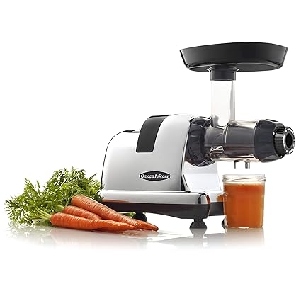 Omega J8228C Cold Press Medical Medium Extractor and Nutrition System Creates Fruit Vegetable and Wheatgrass Juice Quiet Motor Slow Masticating -Dual Stage Automatic Pulp Ejection 200-Watt, Chrome