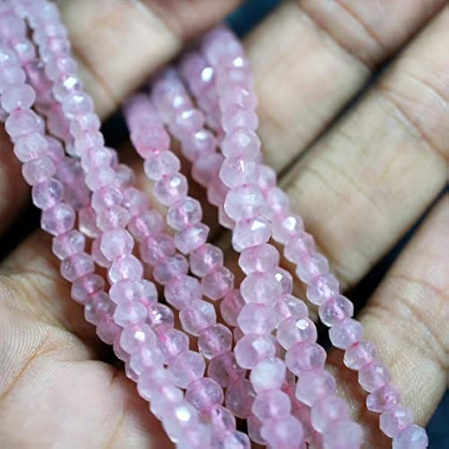 Quartz perles rondelles 4mm de qualité supérieure en taille rose cut pour bijoux raffinés