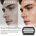 32B Series 3 Tête de remplacement de l'arbre électrique compatible avec Braun S3 Foil & Cutter Razor Heads, Accessoires pour S3 3040s 3010s 3080s 3070cc 3000s 3050cc 3090cc 3020s 3030s Etc.