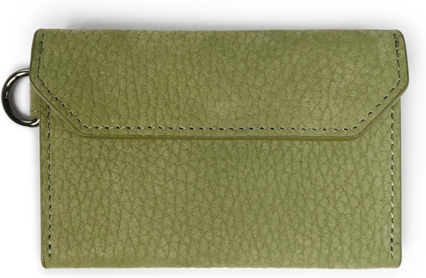 Sea-Folk Commuter Case, Genuine Leather, Nubuck with Hook, Strap, Card Holder, Men's, Women's, Matcha, One Size