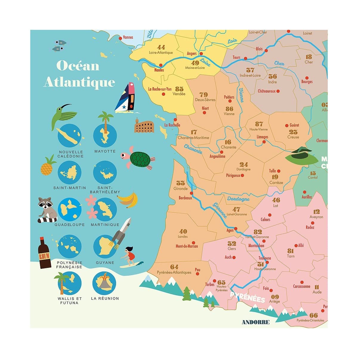 Carte de France Magnétique Jeu Éducatif en Bois pour Enfant Dès 5 Ans | Régions et villes à assembler | apprentissage ludique de la géographie | pièces aimantées à déplacer | idée cadeau ludique