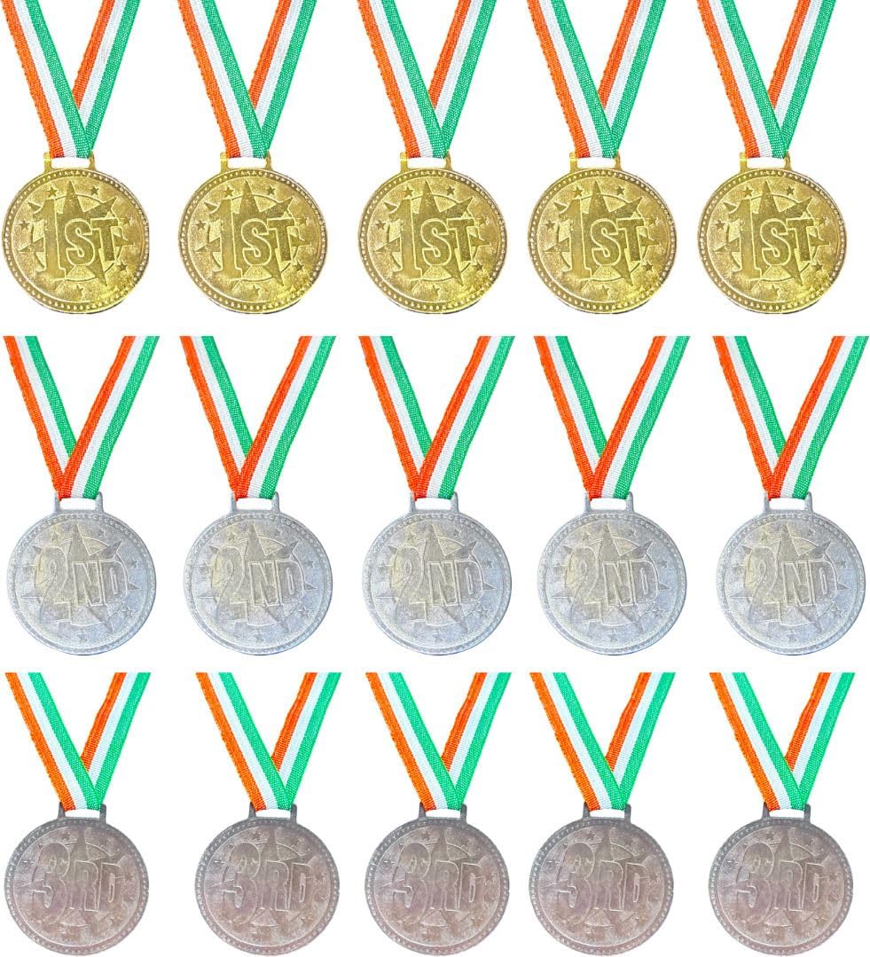 2-Inch Sports Medals Set: 5 Gold, 5 Silver, 5 Bronze for School Competitions-picture-12