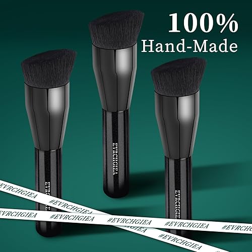 Miniatura 10 de Brocha de base, brocha de base Kabuki de parte superior plana para maquillaje líquido, crema, polvo, tamaño de viaje, brochas de maquillaje (131)