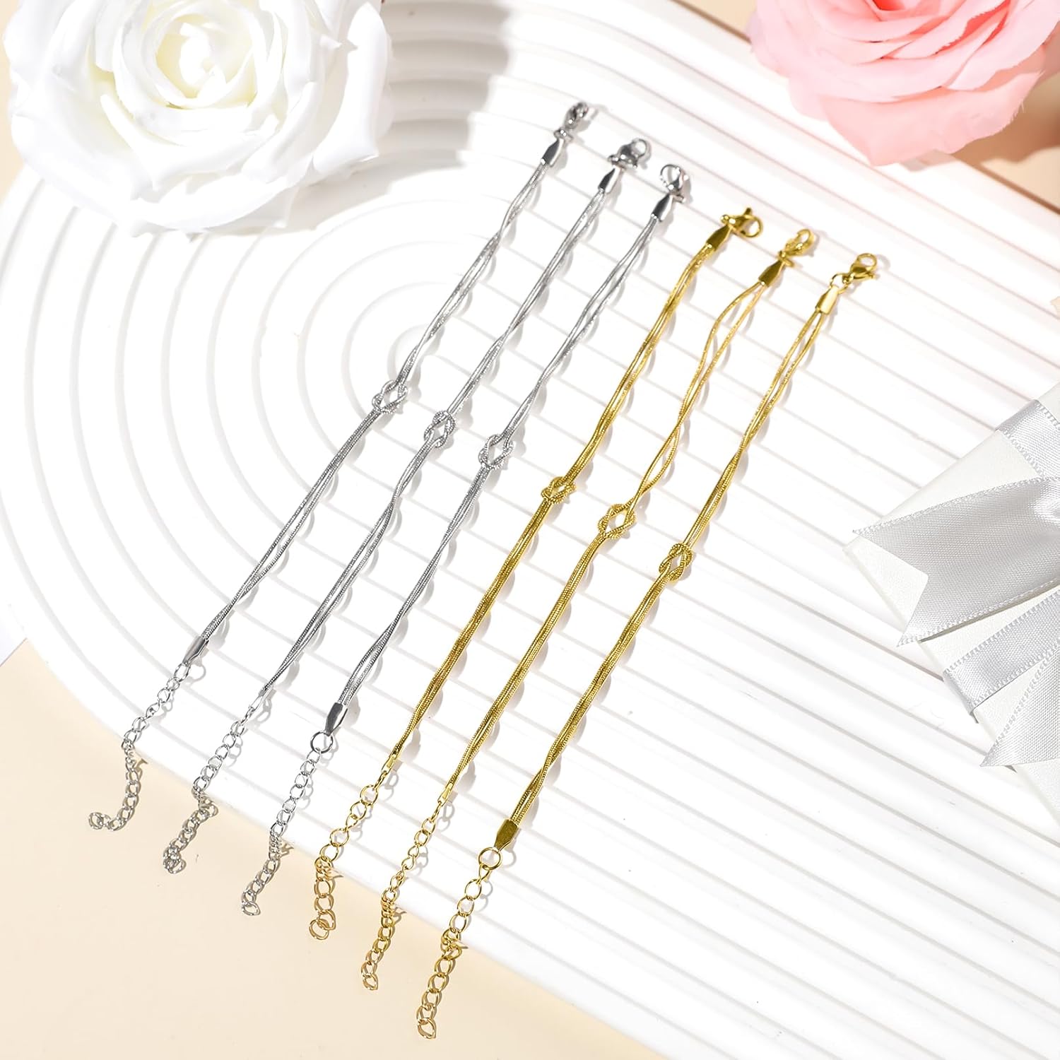 Bridesmaid Proposal Gifts Set - Bridesmaid Knot Bracelet Adjustable Snake Chain Bracelet Bridesmaid Proposal Gift Bridal Party Favors Gifts