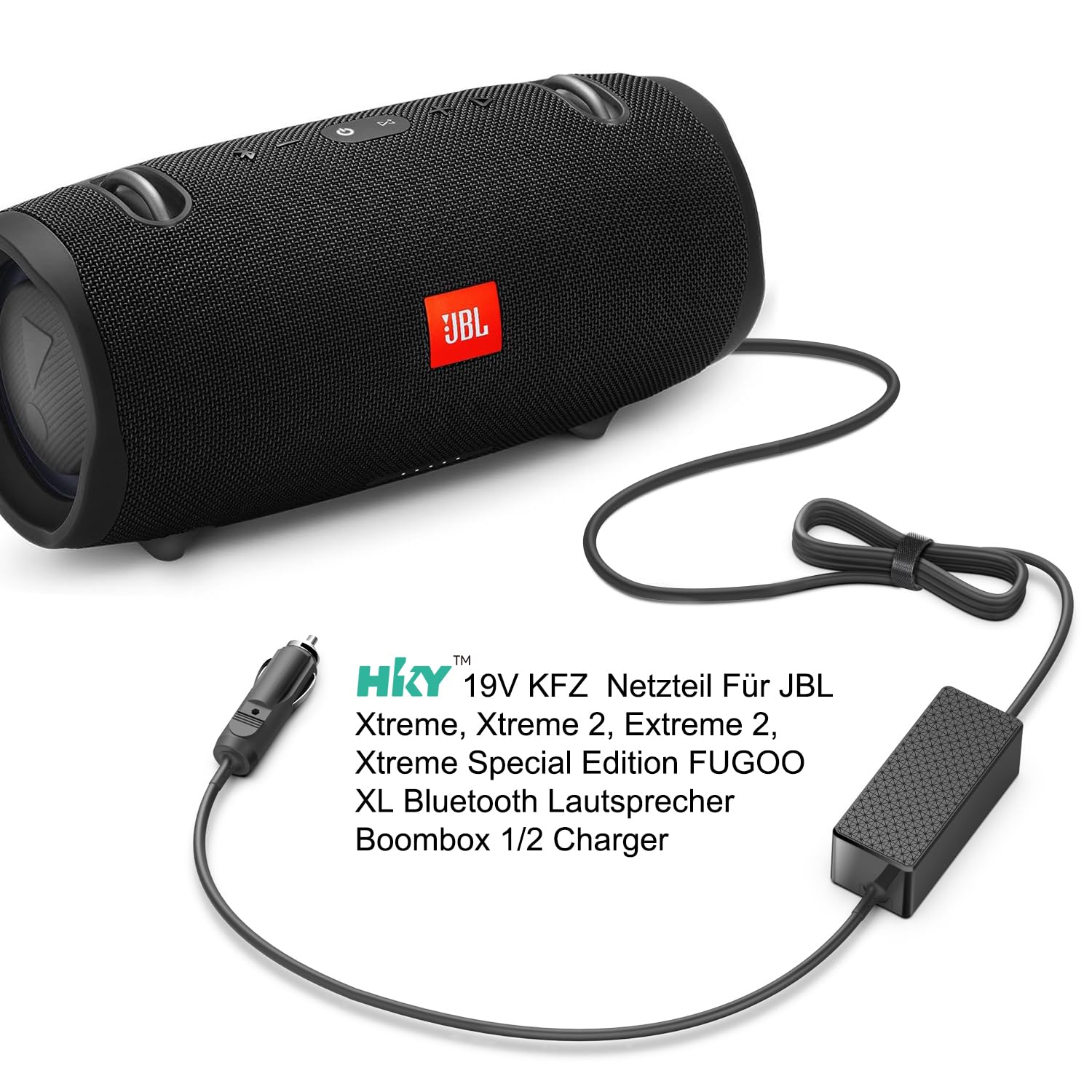 HKY Caricabatteria da auto 19V 100W 90W 65W 60W 45W 40W DC 12V-24V Compatibile con Asus Fujitsu Medion Toshiba Laptop Asus Mini PC JBL Xtreme 2 Extreme 2 Xtreme Special Bluetooth Speaker