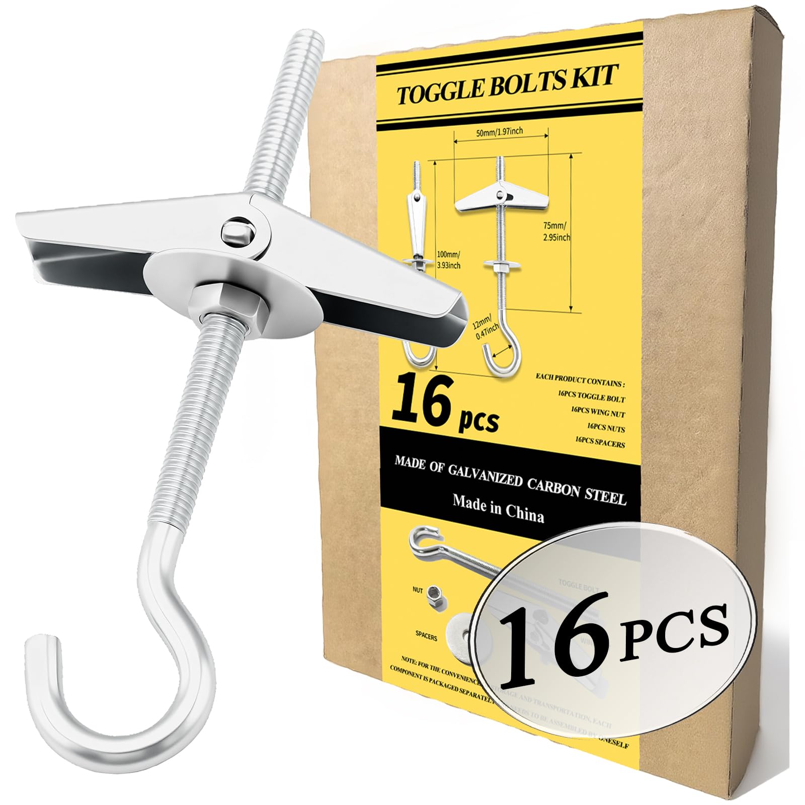 Heavy Duty Toggle Bolts - Secure Wall Hanging -1