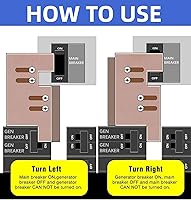 Vista 5 de Kit de bloqueo de generador compatible con Eaton Cutler Hammer Vertical Throw 150 o 200 Amp paneles principales, 2 1/4 pulgadas de espacio entre