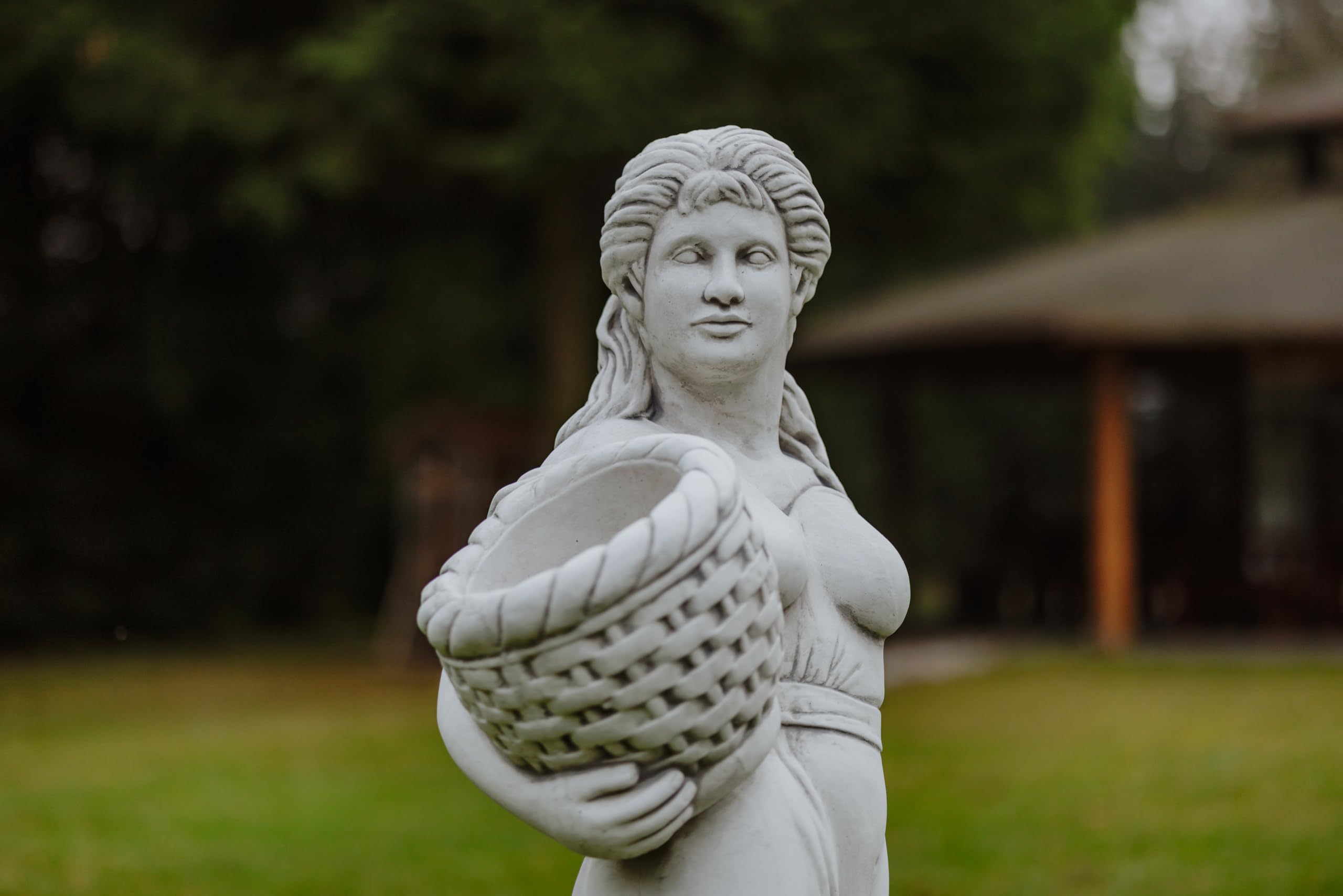 gartendekoparadies.de Frauen-Statue Antiker Stil, Grau, H. 133 cm | Steinfigur, Frostsicher, Steinguss, Für Außenbereich, 147 kg