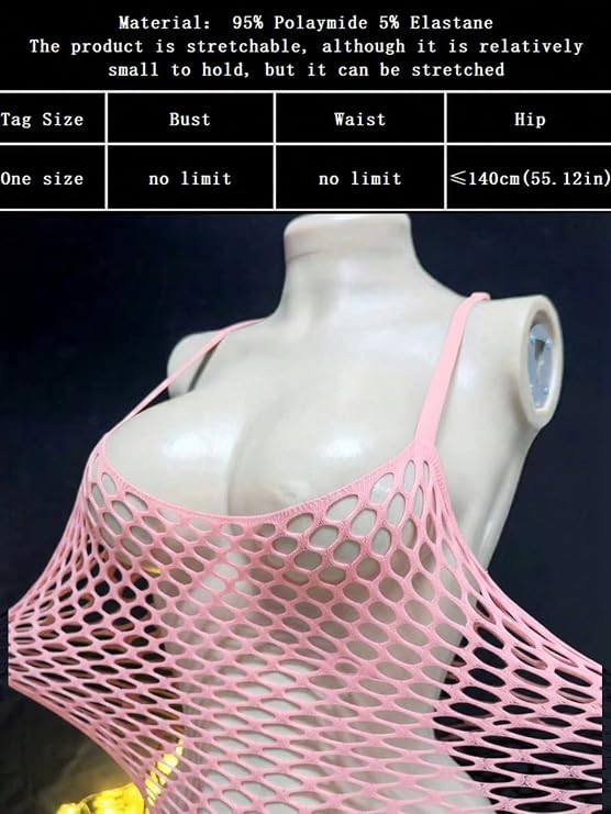 OYOANGLE Women's Fishnet Bodysuit Hollow Out Sexy Lingerie Chemise | Swimsuit Cover Up Dress, Boudoir, Cosplay Outfits, Halloween, Rave Party, Stripper Outfits